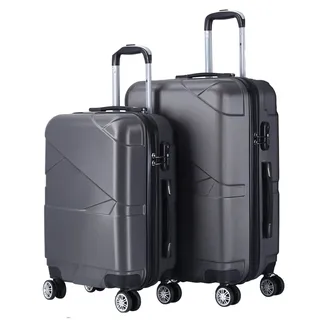 Kofferset Hartschale Trolley Reisekoffer Gepäck XHA126 M/L 2 Set Dunkelgrau