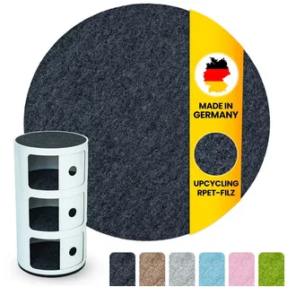 Easy and Green Nachttisch Rund Filzauflage 30cm für Kartell Componibili - Made in Germany grau 30cm
