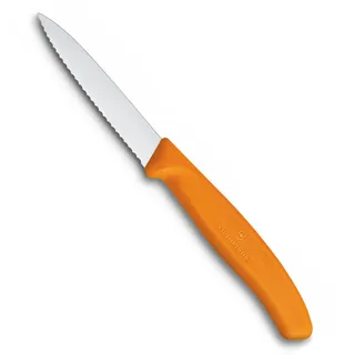 Gemüsemesser mit Wellenschliff, 8cm orange