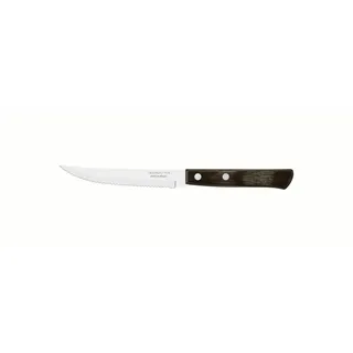 Tramontina Steak-/Pizzamesser; 21,5 cm; 12 Stück, rostfreier Edelstahl, FSC-Echtholzgriff, spülmaschinenfest