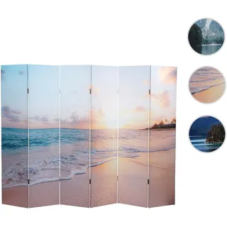 Mendler Foto-Paravent HWC-A83, Raumteiler Trennwand Sichtschutz, MVG-zertifiziert ~ 180x244cm Ocean