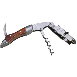 Le Creuset Kellnermesser, Entfernung von Weinkorken, Holz/Edelstahl, Silber, WT110W,
