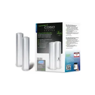 CASO Design CASO 6 Sterne Profi-Folienrollen 20x600 cm, 2 Rollen, Vakuumierbeutel für alle Vakuumierer, stark und reißfest ca.150 μm, Vakuumbeutel Lebensmittel Vakuumiergerät, BPA-frei