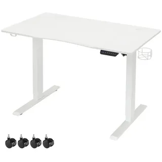 Mondeer Schreibtisch Höhenverstellbar 120x60 cm Weiß