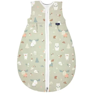 Alvi Kugelschlafsack Mäxchen Thermo Schlafsack ohne Arm Design Baby Forest - Gr. 80)