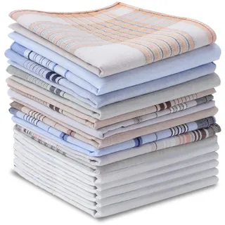 umorismo 20 Stück Taschentücher Stoff Herren, Reine Baumwolle Herrentaschentücher Cotton Handkerchiefs, Traditionelle Männertaschentücher Wiederverwendbar Herrentaschentücher - 38 x 38cm