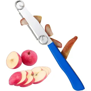 Moblix Giovannis Zaubermesser | 2-in-1 Obstschneidemesser mit Protect-Funktion | Schnelles, Multifunktionales Küchenmesser in Blau für Perfekte Dünne & Breite Schnitte (5)