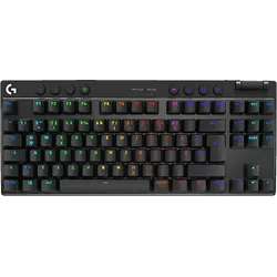 LOGITECH G Pro X TKL Lightspeed LIGHTSYNC RGB, Gaming Tastatur, Mechanisch, Logitech GX Brown, Kabellos, Schwarz