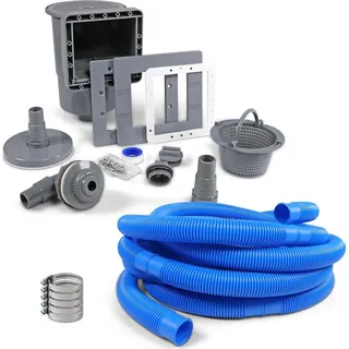 Einbauskimmer-Komplett-Set GRAU deluxe inkl. Schlauch-Set