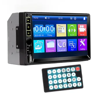 Bewinner 7 Zoll Doppel Din Autoradio, Bluetooth Autoradio MP5 Player mit Touchscreen, Freisprecheinrichtung, Rückfahrkamera, AM/FM