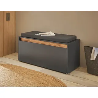 INOSIGN Polsterbank »GiRON/CiTY, Garderobenbank mit Klappe, Sitzbank in vier Farben«, (2 St.), viel Stauraum, Platz für ca. 8 Paar Schuhe, 100 cm breit, grau