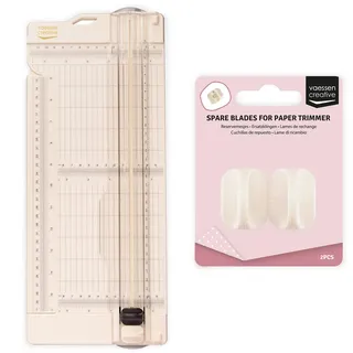 Vaessen Creative Papierschneider mit Falzbrett - Rosa – 11,4 x 30,5 cm - 2-in-1 Schneidemaschine für Scrapbooking, Karten Basteln und Papierprojekte - Inklusive 2 Ersatzklingen – Sicher Gestaltet