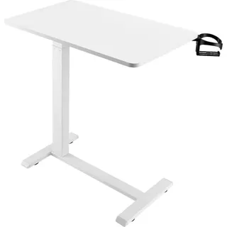 Mophorn - Höhenverstellbarer mobiler Beistelltisch mit 4 Rollen, vielseitiger Laptoptisch mit Getränkehalter, tragbarer Tisch für Büro, Arbeitszimmer
