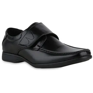 VAN HILL Herren Klassische Halbschuhe Blockabsatz Basic Klassisch Schuhe Schwarz, 41 - 41