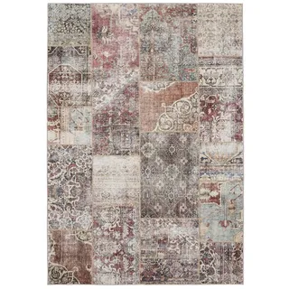 benuta Basic Waschbarer Teppich George - Multicolor/Braun, 200x300 cm - Kunstfaser - Rechteckig , im Style: Vintage, Ethno-Style, Shabby Chic - Pflegeleicht für Wohnzimmer Schlafzimmer