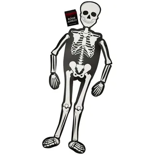 amscan Servierplatte "Skeleton with moving arms and legs" in Schwarz