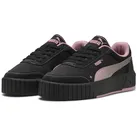 Sneaker PUMA "Carina Mia Satin Princess Sneakers Damen", Gr. 37, schwarz (schwarz poised pink), Obermaterial: Textil, Kuhleder, Synthetik; Futter: Textil; Innensohle: Textil; Laufsohle: Gummi, Schuhe