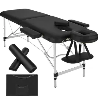 Tectake 2 Zonen Massageliege-Set, Breite 61 cm, Polsterung 4 cm, mit Aluminiumgestell, 210 x 95 x 89 cm