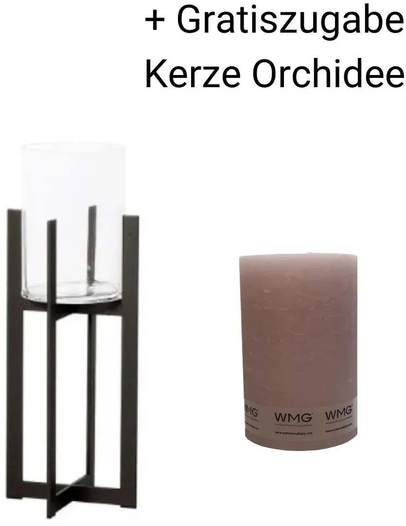 Windlicht Bolton Höhe 120 cm + Gratiszugabe Kerze Orchidee