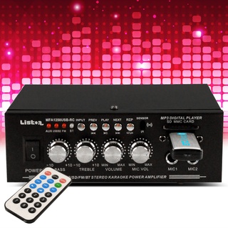 Verstärker Bluetooth Karaoke Stereo Hifi Party Anlage 2x 25 Watt USB SD MP3 Fernbedienung UKW Radio 16x11,8x5,8cm