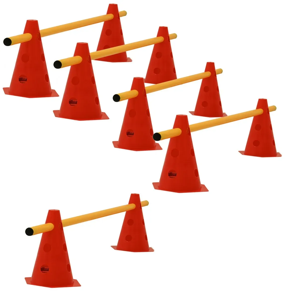Steckhürdenset 15- teilig 23 cm höhenverstellbar rot