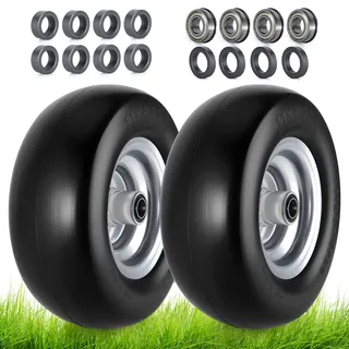 11x4,00-5” Flachfreier Rasenmäherreifen und -Rad, 11x4,00-5 Rasenmäherreifen, mit 3/4" und 5/8" Präzisionslager, 8,6 cm bis 12,7 cm Zentrierhub, 159 kg, passend für Null-Wendekreis-Mäher
