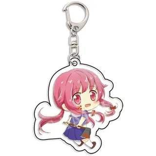 acsewater The Future Diary Keychain Cute Mirai Nikki Acrylic Key Chain Yuno Gasai Pendant Yuno Gasai Keyring Decoration Cosplay Double Layer Acrylic Clear Durable Accessories For Anime Fans - M