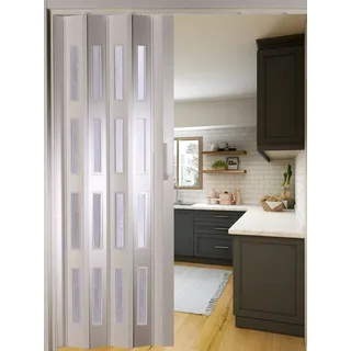 Forte Kunststoff-Falttür "Luciana" B 88,5 x H 202 cm weiß 4 Fenster