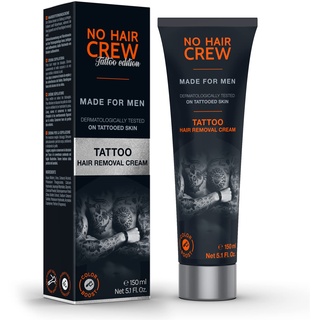 NO HAIR CREW Tattoo Edition – Enthaarungsscreme für tätowierter Haut, Haarentfernung in 4-8 Minuten, 150 ml
