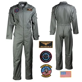 Mil-Tec Overall US Army Fliegerkombi mit Abzeichen grün 58 (4XL)
