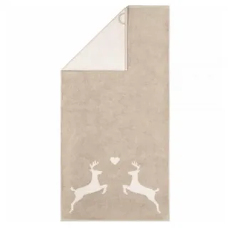 CAWÖ Alpenchic Edition Hirsche Duschtuch 30 x 50 cm beige