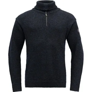 Devold of Norway Nansen Wool Zip Neck Pullover Dark Blue melange L