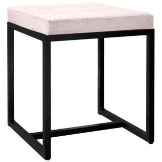 CLP Sitzhocker Barci mit schwarzem Gestell creme/Samt