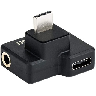 JJC 3,5 mm/USB-C Adapter für DJI Osmo Action Kamera, 3,5mm Mikrofon TRS Stecker für Externes Mikrofon + USB C für Akkuladung/Datenübertragung, Audio Ladeadapter