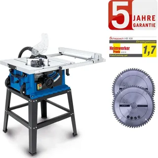 SCHEPPACH Tischkreissäge HS105 2000W Schnitthöhe 75mm +Untergestell, 2.Sägeblatt