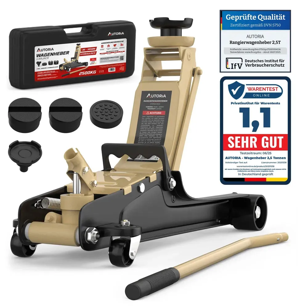 Wagenheber 2.5T hydraulisch & flach - Beige