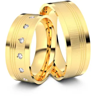 Trauringe Idar-Oberstein 925er Silber (gelb-vergoldet) - 6565