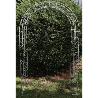 Hirsch Terracotta Rosenbogen Breite 140 cm Rund aus Metall stabil, Feuerverzinkt Volleisen 12 mm B-H-T 140x245x40cm, Rankgitter verzinkt Zink