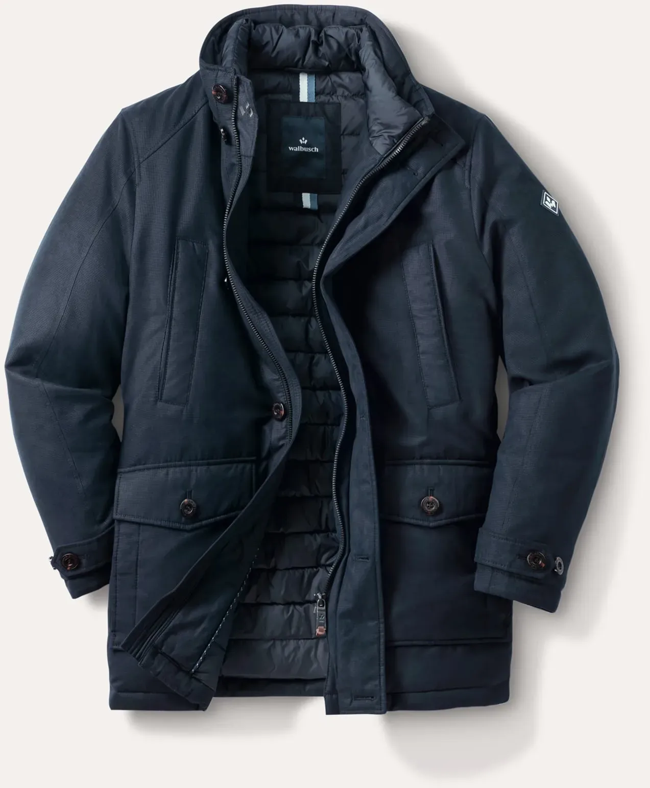 Walbusch Herren Ultraskin Leichtparka Blau minimal