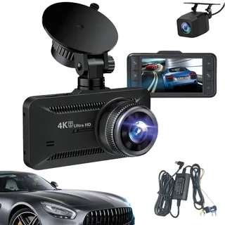 Oryzom 4k Dashcam,botslab Dashcam,Dasch-cam Auto 360 Grad 4k Kabellos,mit 3,94" Bildschirm/Vorne & Hinten/Autokamera Mit 170° Weitwinkelansicht/Nachtsicht/Parküberwachung-+1080P + Acc-Abwärtskabel