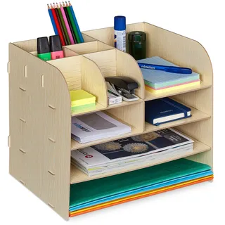 Relaxdays Schreibtisch Organizer mit Ablagefächern