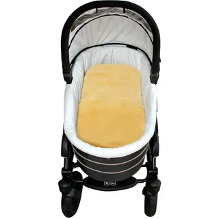 Babylammfell Einlage - echtes Lammfell, Heitmann Felle, ideal für Soft-Tragtaschen, Kinderwagen, Buggy, Kinderbett, waschbar beige