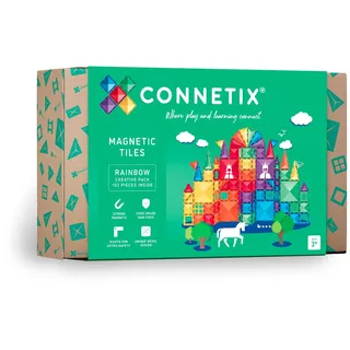Connetix Magnetische Fliesen Regenbogen Kreativpaket, 102 Stück