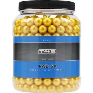 T4E Paintball Kugeln Sport PAB 68, Farbmarkierungsmunition gelb, Kaliber 0,68, 500 Stück