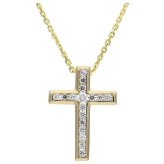 JuwelmaLux Kreuzanhänger JuwelmaLux Anhänger Kreuz 333/000 (8 Karat) Gold synth Zirkonia JL30-0 (1-tlg)