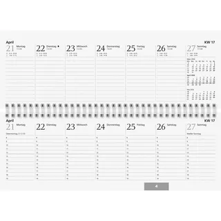 Glocken Querkalender 1 Woche = 2 Seiten, blau Kalendarium 2026