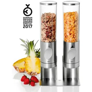 AdHoc CS12 Cerealienspender mit Ständer Vorratsbehälter, Silber