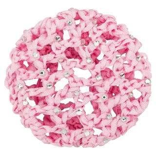 tanzmuster Ballett Duttnetz - Mila - mit Glitzersteinen und Haargummi - rosa - Knotennetz für dickes und dünnes Haar - Damen und Kinder