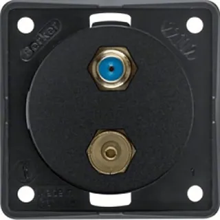 Toma TV box radio/SAT Integro negro mate