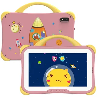 weelikeit 2025 Kinder-Tablet, 7-Zoll Kleinkind-Tablet für Kinder, 64GB Kinder-Edition Android-Tablet mit elterlicher Kontrolle, vorinstallierten Lernspielen, für Kinder von 3-14 Jahren (Rosa)